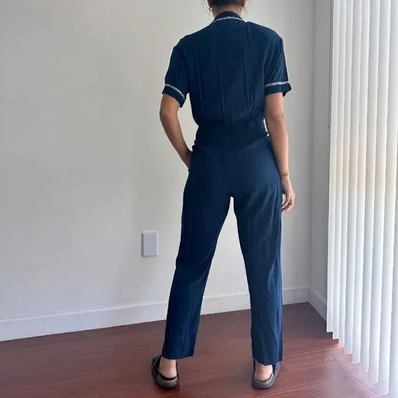 Vintage 80s nautical navy blue jumpsuit - Picture 5 of 10